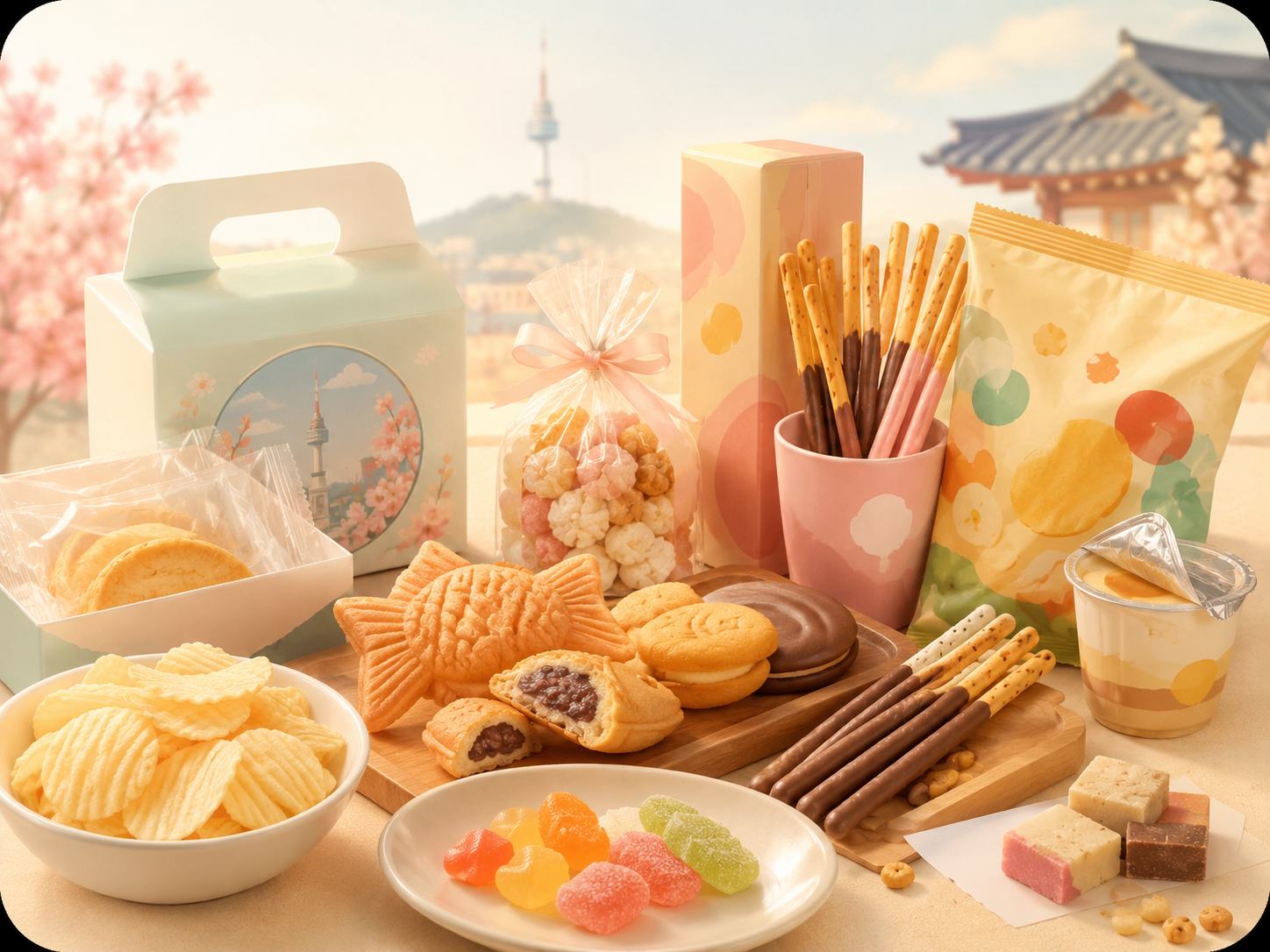 Illustration for Famous Korean Snacks to Buy in Korea: A Family-Friendly Guide