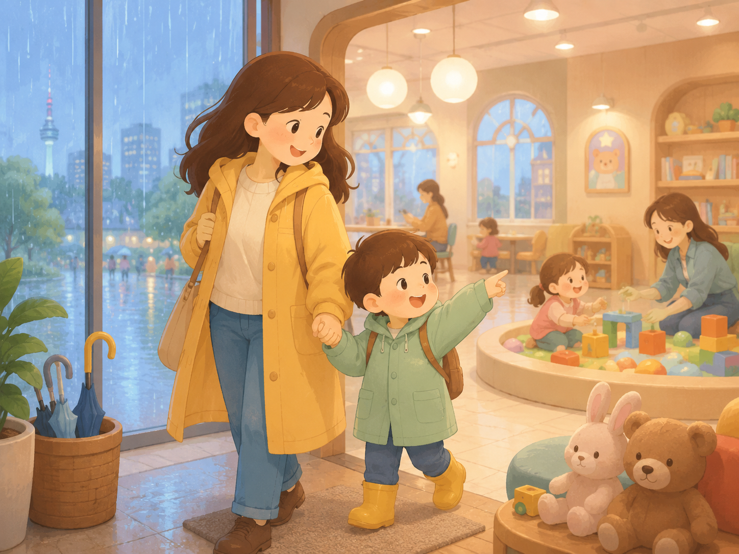 Illustration for Rainy Day Activities for Families in Seoul