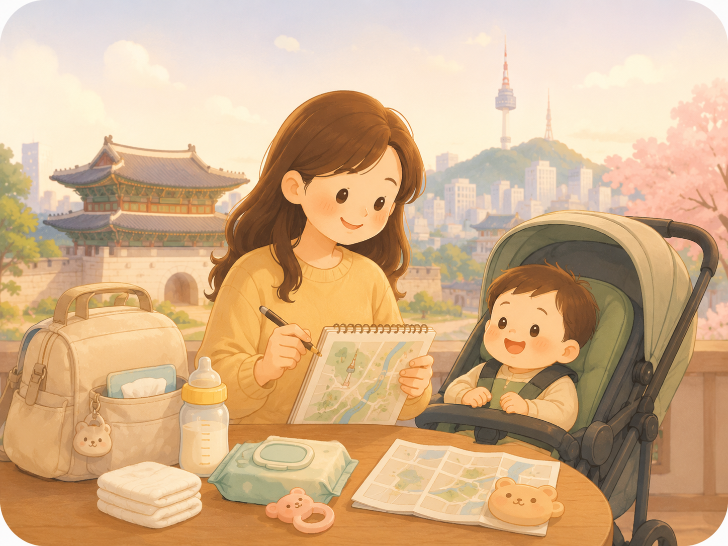 Illustration for What to Know Before Visiting Korea with a Baby