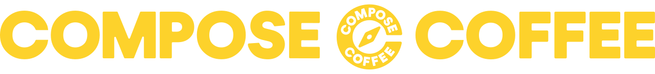 Compose Coffee yellow and black wordmark