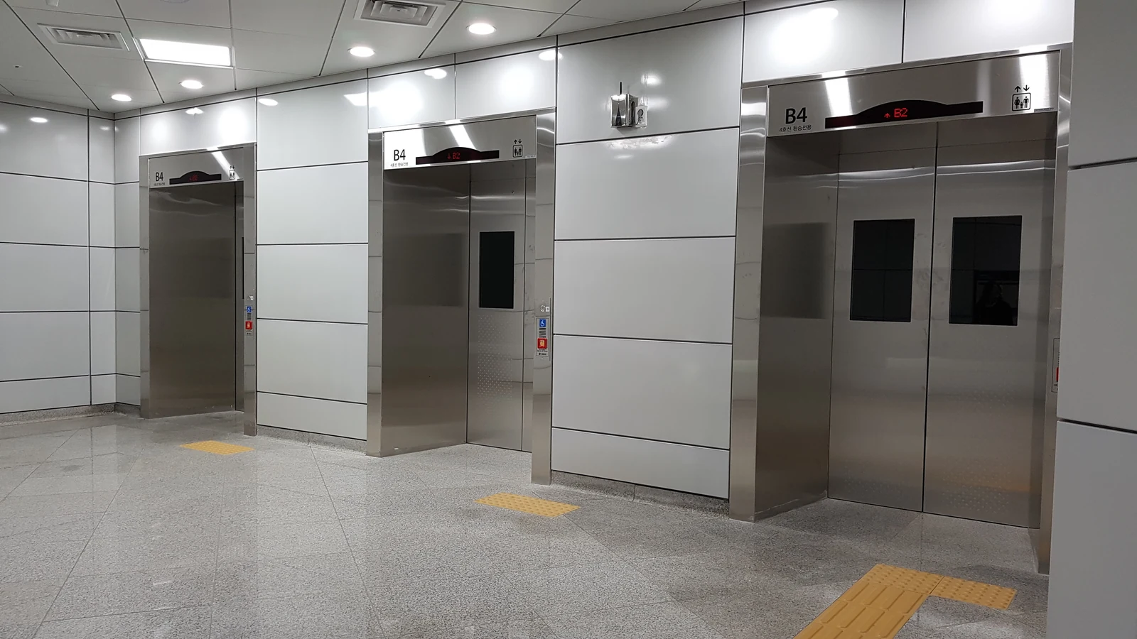 Three subway transfer elevators inside Sungshin Women’s University Station