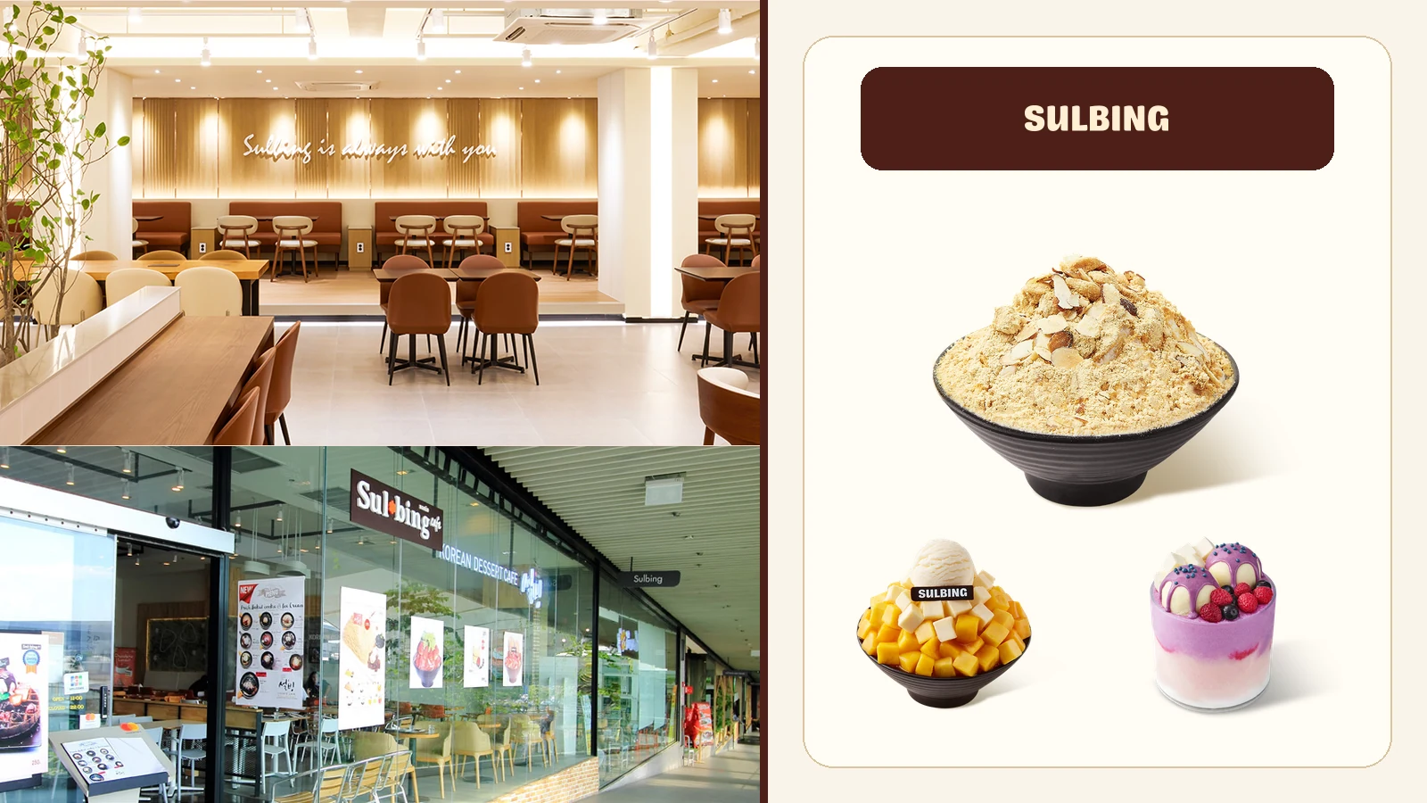 Sulbing dessert cafe guide hero with interior and menu highlights